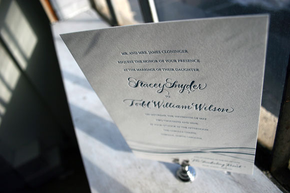 Letterpress calligraphy invitation - the Riviera - by Bella Figura Letterpress calligraphy invitation - the Riviera - by Bella Figura