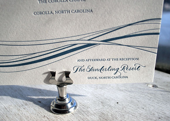 Letterpress calligraphy invitation - the Riviera - by Bella Figura Letterpress calligraphy invitation - the Riviera - by Bella Figura
