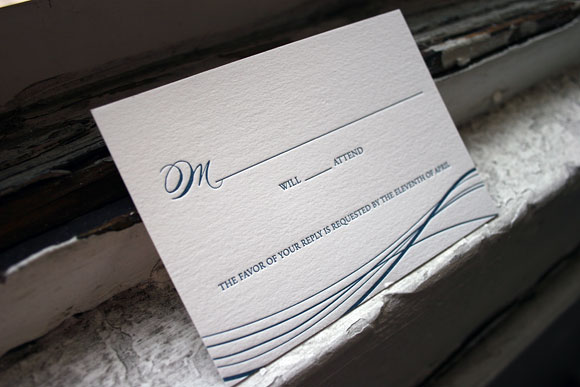 Letterpress reply card - the Riviera - by Bella Figura Letterpress reply card - the Riviera - by Bella Figura