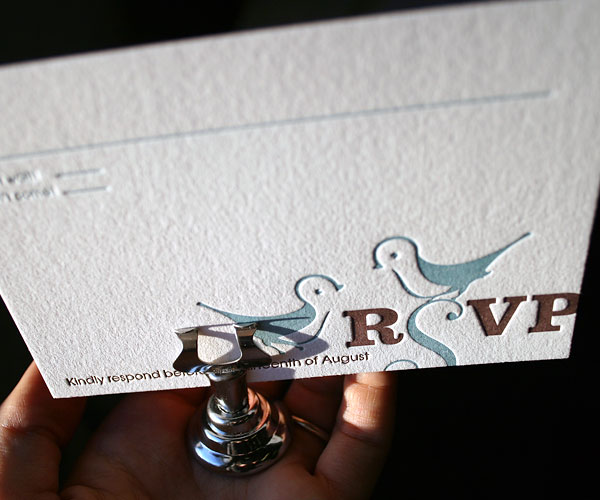 Letterpress reply card Letterpress reply card