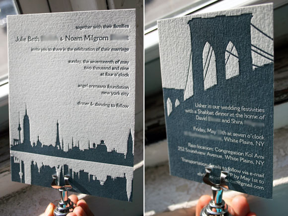 Custom Manhatten letterpress wedding suite - Bella Figura Custom Manhatten letterpress wedding suite - Bella Figura