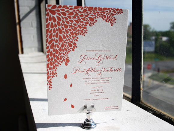 1-Color Dewdrop Letterpress Wedding Invitation 1-Color Dewdrop Letterpress Wedding Invitation