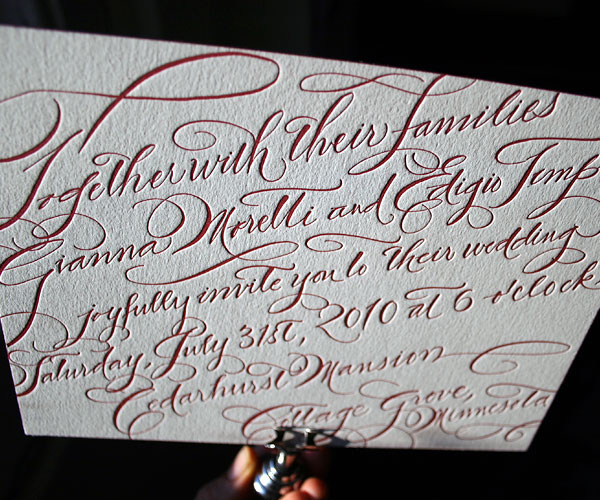 New Calligraphy letterpress wedding invitations - Bella Figura New Calligraphy letterpress wedding invitations - Bella Figura