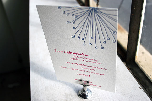 Buttonpom Letterpress Rehearsal Dinner Invitation Buttonpom Letterpress Rehearsal Dinner Invitation