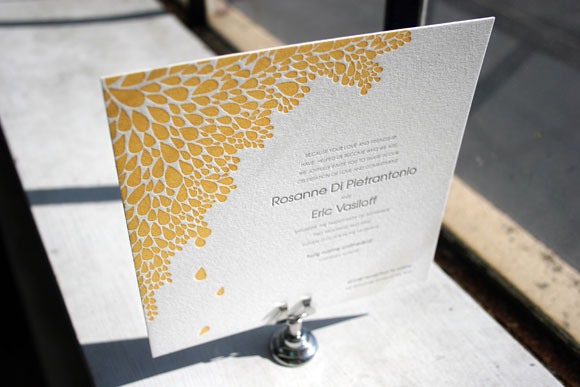 Dewdrop Letterpress Wedding Invitation by Bella Figura