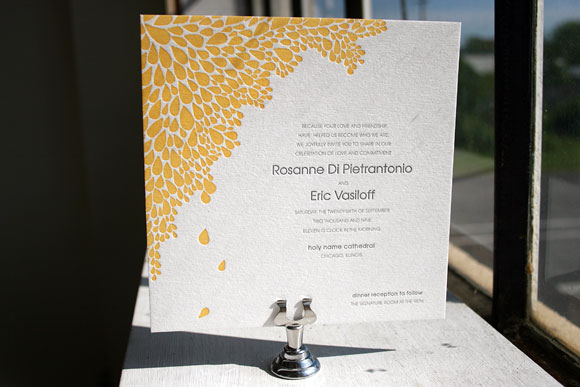 Dewdrop Letterpress Wedding Invitation by Bella Figura