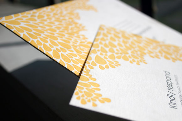 Dewdrop Letterpress Wedding Invitation by Bella Figura