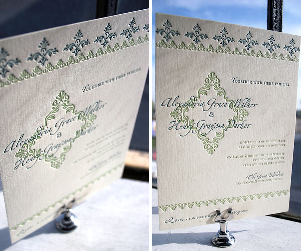 Sonnet Letterpress Wedding Invitation Sonnet Letterpress Wedding Invitation