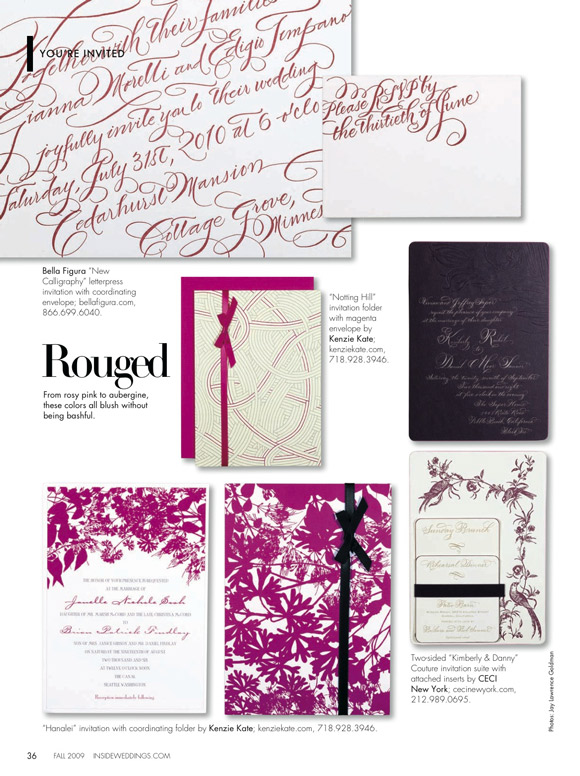 Bella Figura in Inside Weddings Fall 2009 Bella Figura in Inside Weddings Fall 2009