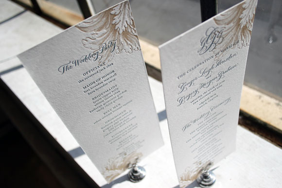 Letterpress Wedding Program