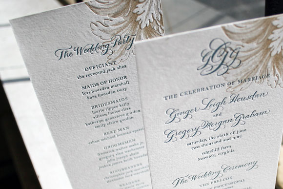 Letterpress Wedding Program