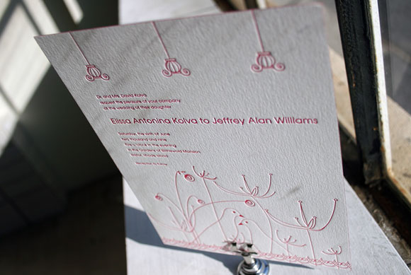 Birds Letterpress Wedding Invitation Birds Letterpress Wedding Invitation