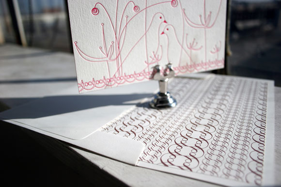 Birds Letterpress Wedding Invitation Birds Letterpress Wedding Invitation
