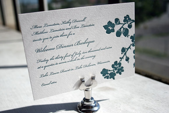 Mimosa Letterpress Wedding Invitation by Bella Figura Mimosa Letterpress Wedding Invitation by Bella Figura