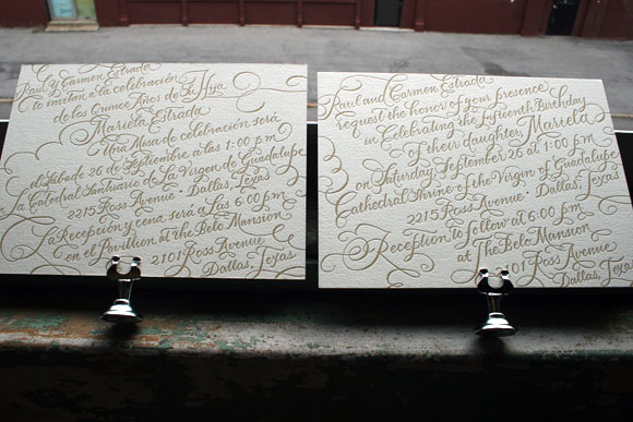 Bilingual Calligraphy Letterpress Wedding Invitaitons by Bella Figura Bilingual Calligraphy Letterpress Wedding Invitaitons by Bella Figura