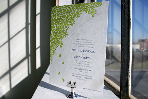 Dewdrop Letterpress Wedding Invitation by Bella Figura Dewdrop Letterpress Wedding Invitation by Bella Figura