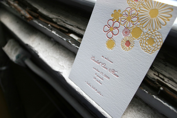 Letterpress Baby Announcement by Bella Figura