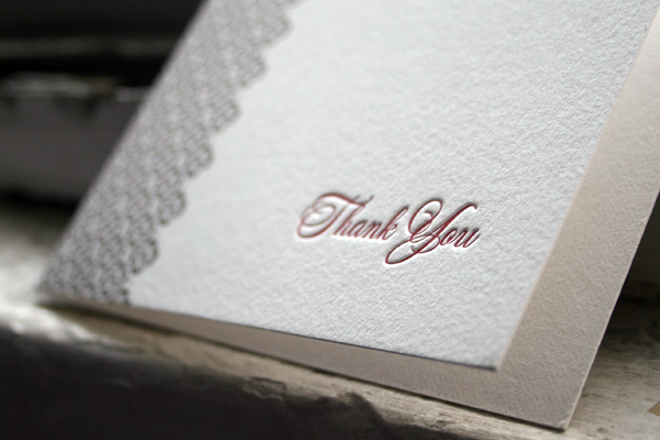 Majorca Letterpress Thank You Card by Bella Figura Majorca Letterpress Thank You Card by Bella Figura