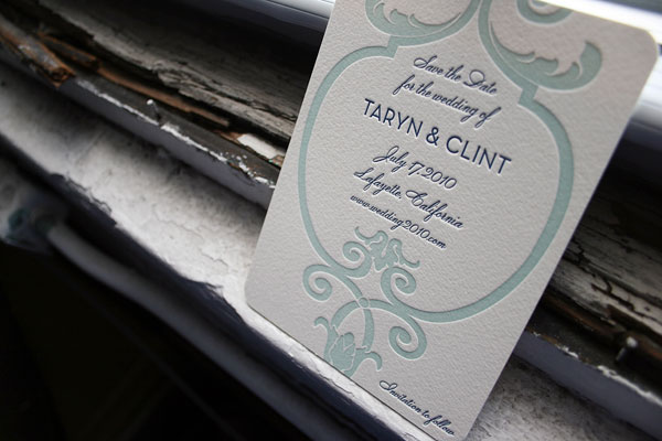 Palais Letterpress Save the Date by Bella Figura