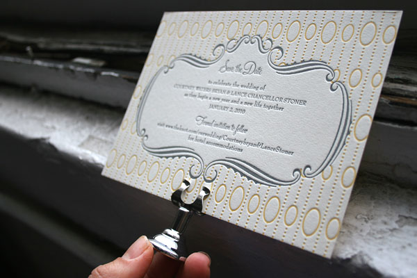 Silhouette Letterpress Save the Date by Bella Figura