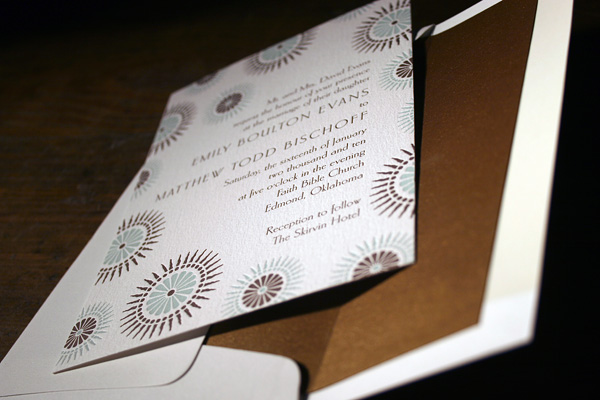 Soleil Letterpress Wedding Invitation by Bella Figura"