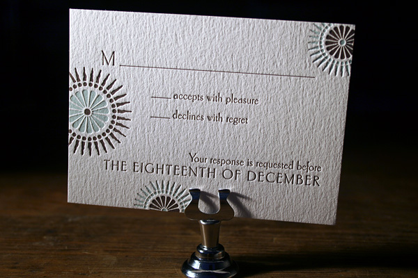 Soleil Letterpress Wedding Invitation by Bella Figura"