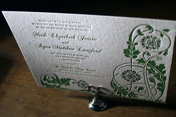 Vignette Letterpress Invitations by Bella Figura Vignette Letterpress Invitations by Bella Figura