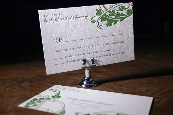 Vignette Letterpress Invitations by Bella Figura Vignette Letterpress Invitations by Bella Figura
