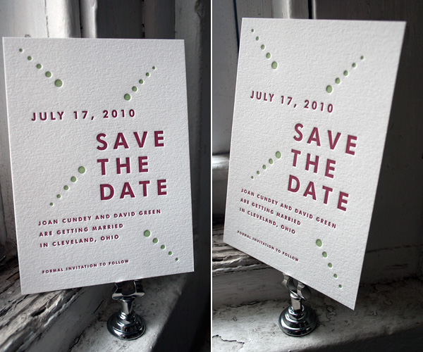 Letterpress Save the Dates by Bella Figura Letterpress Save the Dates by Bella Figura