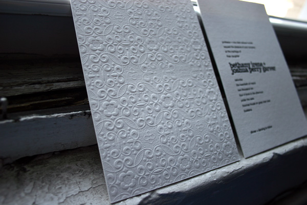 Custom letterpress invitations by Bella Figura