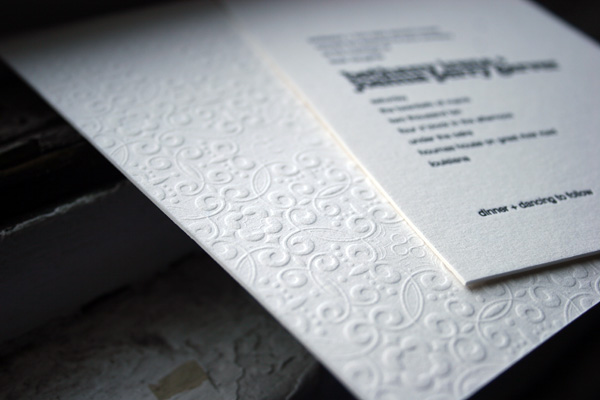Custom letterpress invitations by Bella Figura