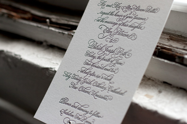 Victoria Calligraphy Letterpress Wedding Invitation by Bella Figura Victoria Calligraphy Letterpress Wedding Invitation by Bella Figura