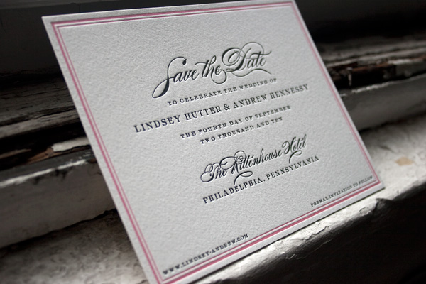 Custom Letterpress Save the Date