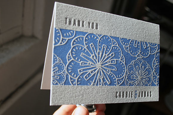Nigella Letterpress Thank You Card