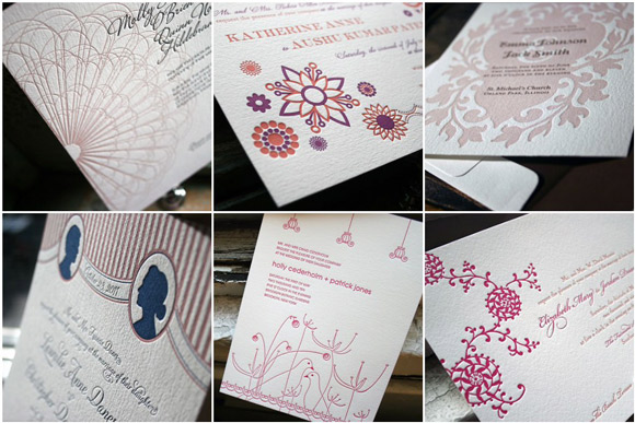 Pink Letterpress Invitations from Bella Figura Pink Letterpress Invitations from Bella Figura