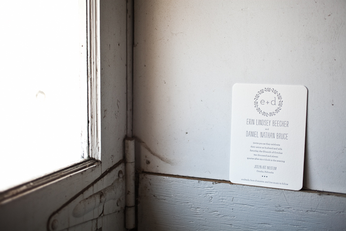 modern monogram letterpress wedding invitations