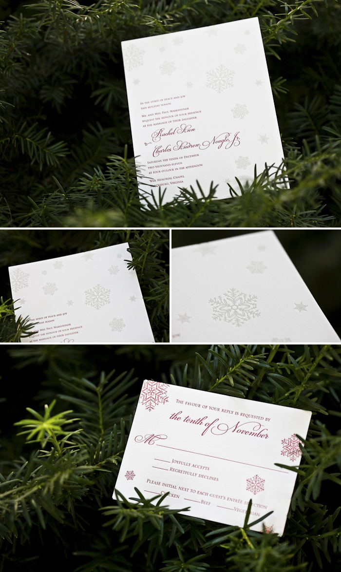 alpine winter lettepress wedding invitations