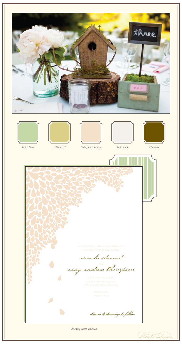 garden letterpress wedding invitations