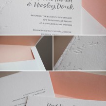 Gramercy-Blind-Pewter sophisticated and sweet letterpress wedding invitations