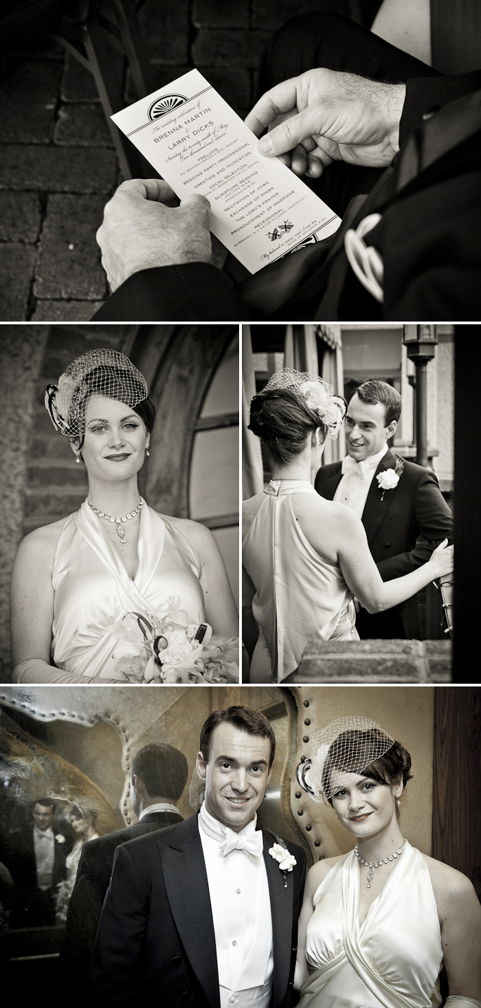 art deco letterpress wedding invitation