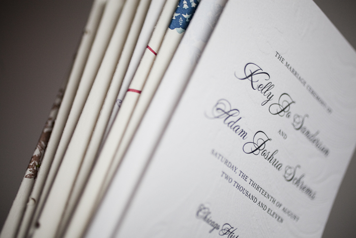 letterpress wedding program covers
