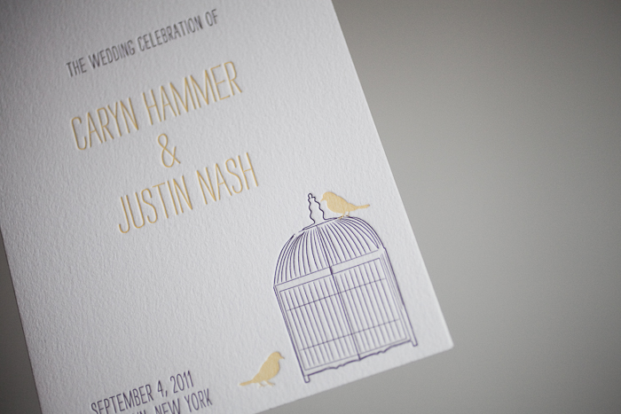 whimsical and fun lettepress wedding programs