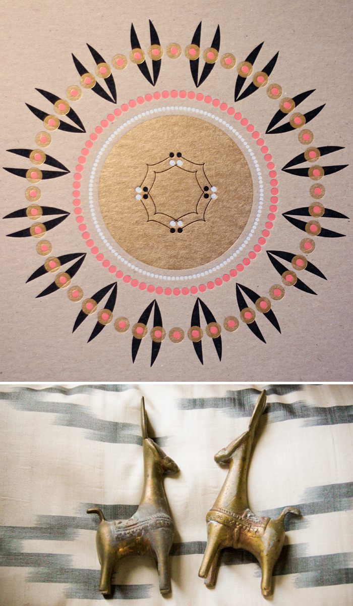A piece from Kamal's line, plus artifacts from Kamal's collection at home