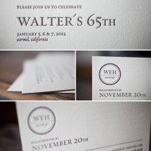 Mod-grid minimalistic letterpress birthday invitation