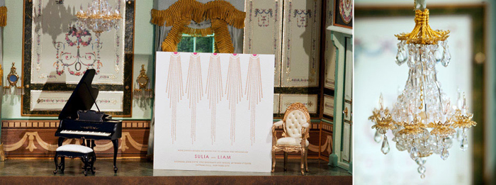 A modern, gem inspired square invitation from Bella Figura