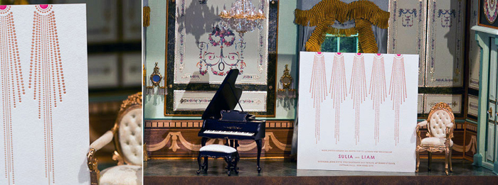 A chandelier inspired invitation from Bella Figura