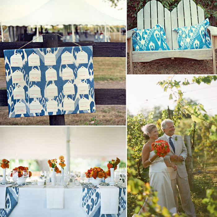 Bella Figura's ikat-inspired letterpress invitation design, Ikaty, is 20% off in the month of December -- here's some inspiration from Style Me Pretty!