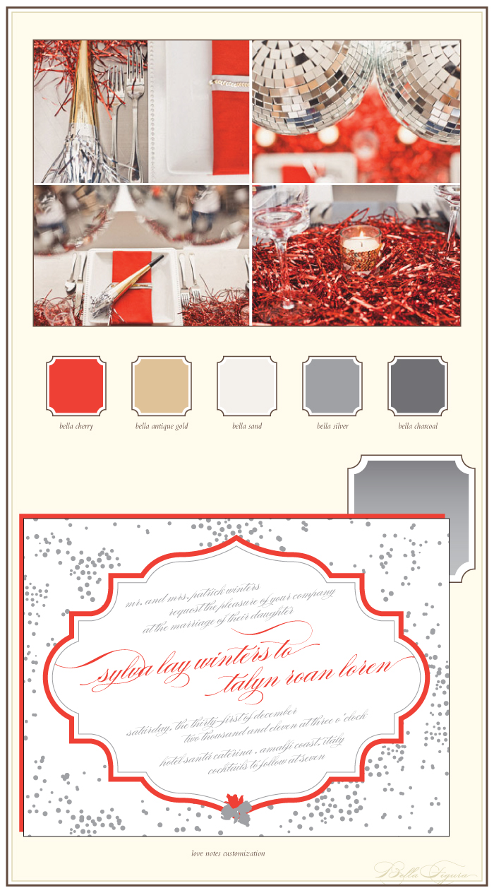 festive letterpress wedding invitations