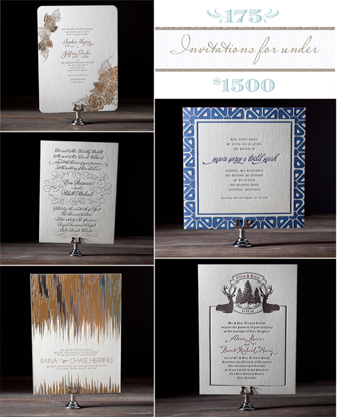 Bella Figura's tips for making 175 invitation sets fit into your budget of $1500 and under