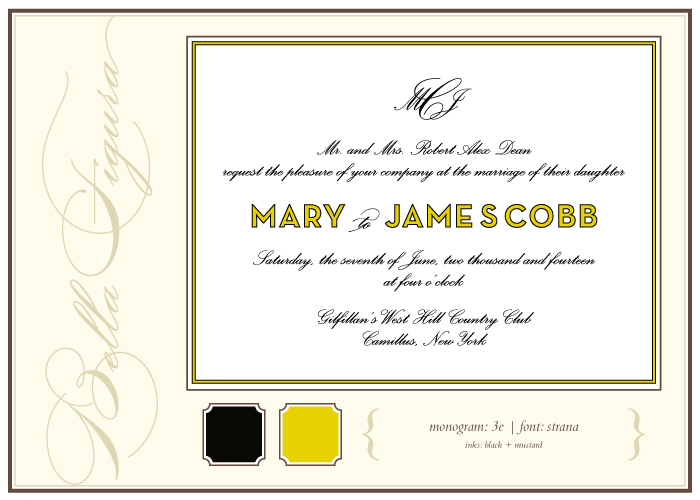 Vintage monogram wedding invitation inspiration from Bella Figura Bella Figura offers tips for how to pick the perfect monogram for your letterpress wedding invitations